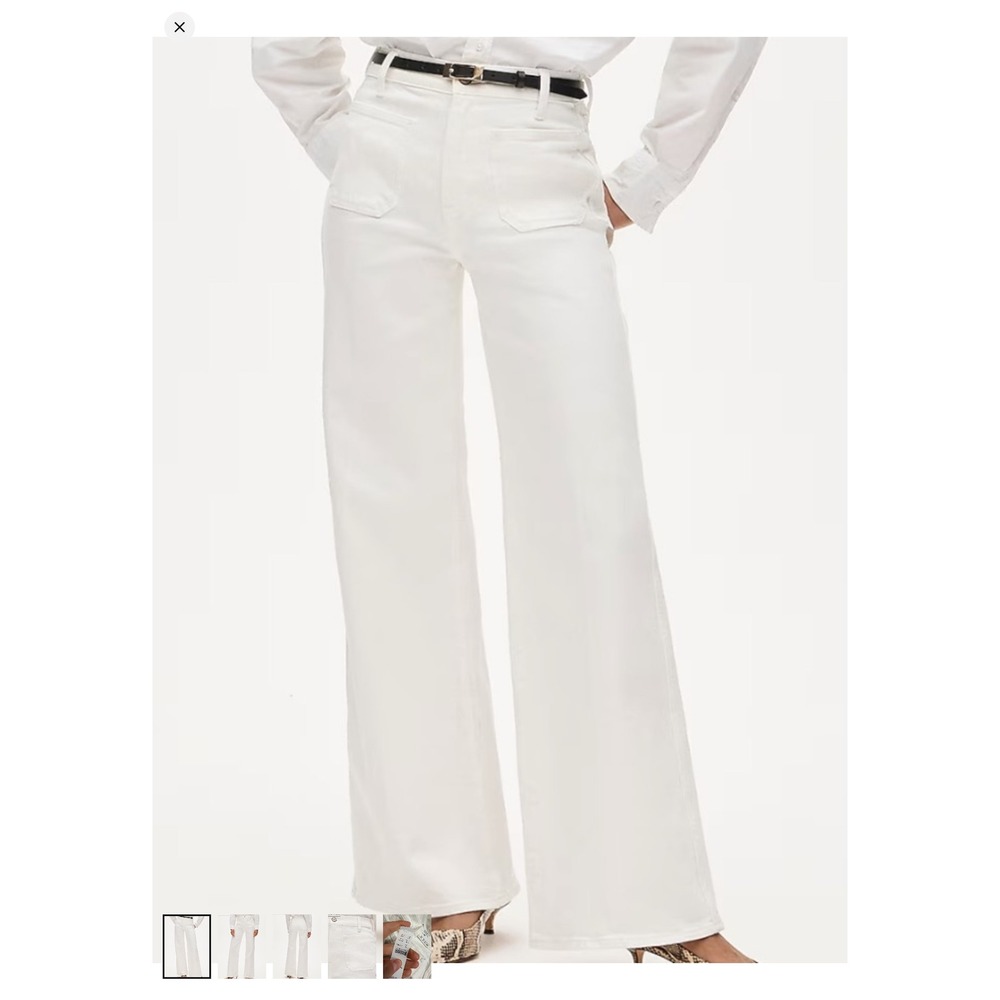 NEW J.Crew Womens High Rise Wide Leg Denim Trouser 28 White Preppy‎ Fall Classic